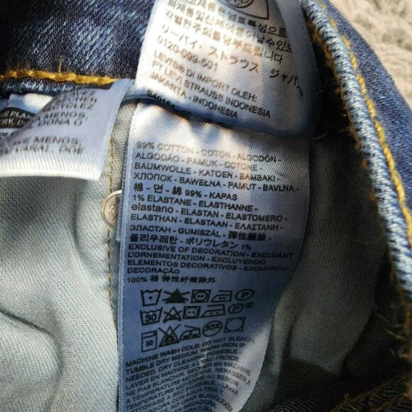 Levis Jeans Mens 40x30 505 Dark Wash Stretch High Rise Regular Fit Straight Leg - Picture 12 of 14